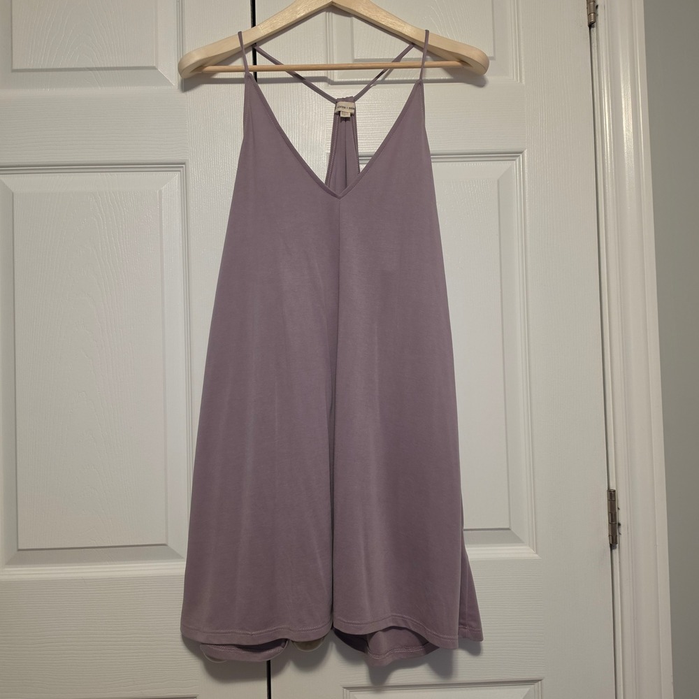 Silence + Noise Mauve Purple V-Neck Racerback Mini Dress Size Medium